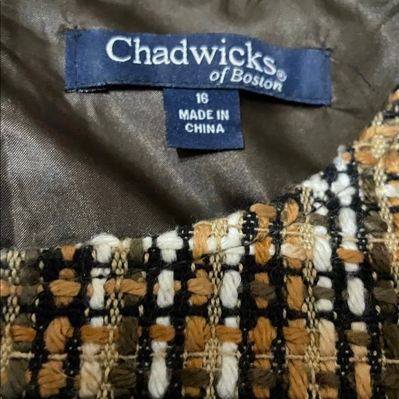 Chadwicks Boucle Tweed Brown Sleeveless Dress Size 16 Knee-Length Plus Size - Picture 3 of 8